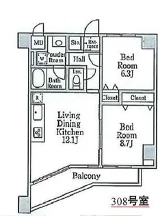 シャトレセリシエ【3階】の間取り