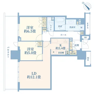 ブランズタワー豊洲【6階】の間取り