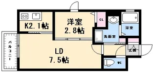 月光南観音壱番館【2階】の間取り