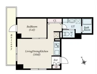 グローリオシェルト新宿山吹町【6階】の間取り