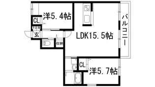 アプローズ清荒神【3階】の間取り
