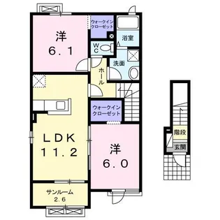 ジョワメゾンA【2階】の間取り