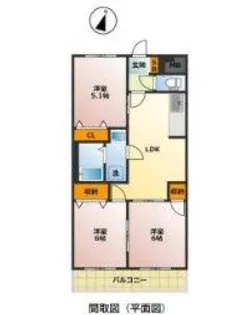 モンレーヴ染地【3階】の間取り