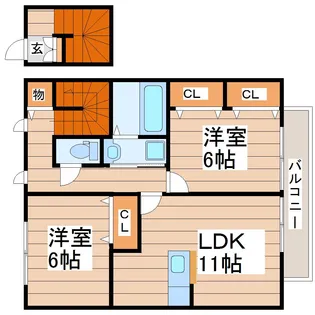 スプリングガーデンE【2階】の間取り