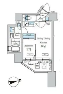 デュオフラッツ池尻大橋ノリス【2階】の間取り