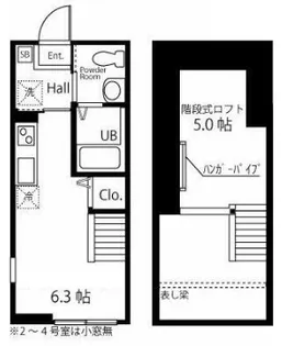 ハーミットクラブハウス西馬込II【1階】の間取り