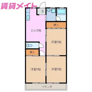 米山マンション【2階】の間取り