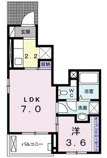 カーサ・フェリーチェ E-V【1階】の間取り