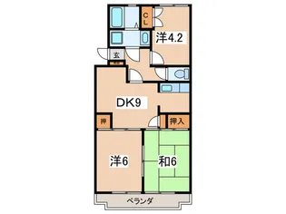 ジュネス星野【1階】の間取り