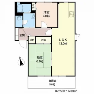 プラスパ高畑 A棟【1階】の間取り