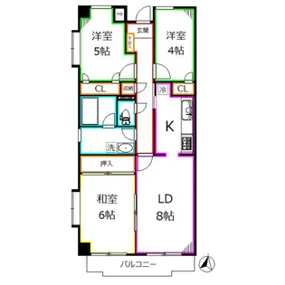 ウエルカーサ花小金井【1階】の間取り