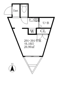 アトリエナイン西巣鴨【3階】の間取り