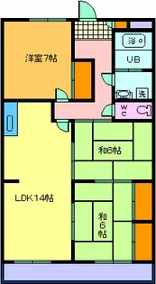シャトー雁宿【4階】の間取り