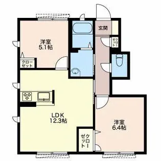 レガール北野 B【1階】の間取り