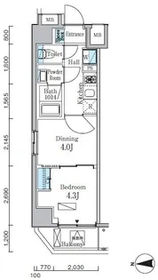 プライマル門前仲町【3階】の間取り
