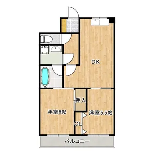 クリフ若木【1階】の間取り