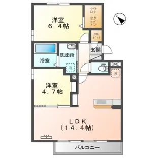 サンガーデン赤妻 B棟【2階】の間取り