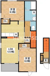 プラシード久山B【2階】の間取り