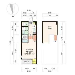宮城野ヒルズバル【2階】の間取り