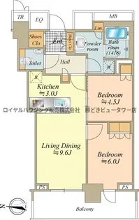 ザ・パークハウス晴海タワーズ ティアロレジデンス【39階】の間取り