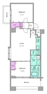 レジディア島津山【6階】の間取り