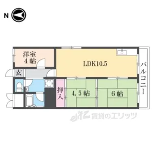 キッコーハイツ岡山手【3階】の間取り