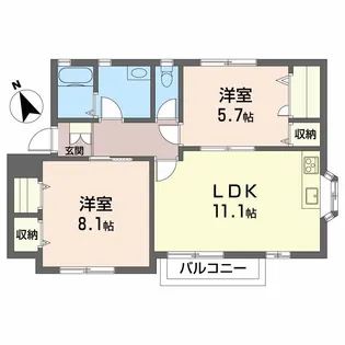ファミールアルファ B棟【2階】の間取り