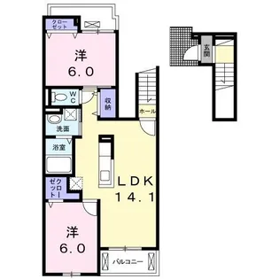 ラフレシールIII【2階】の間取り