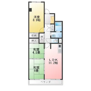 新松戸ファミールハイツ4号棟【4階】の間取り