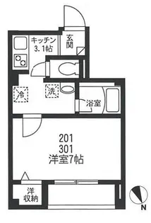 クレスト夏目【3階】の間取り