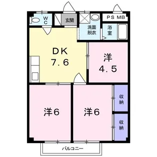 シティハイツヤマキチ【2階】の間取り