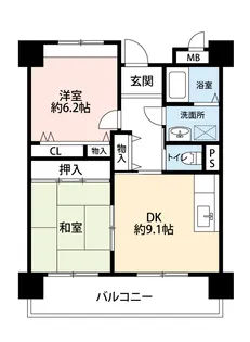 公社賃貸SMALIO 殿辻町【6階】の間取り