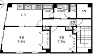 KEN21ビル【2階】の間取り