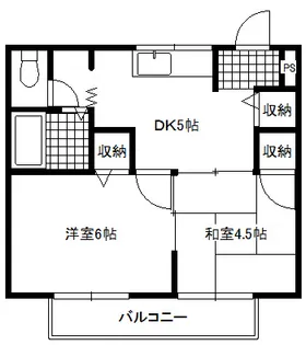 リベルテ水戸島【1階】の間取り