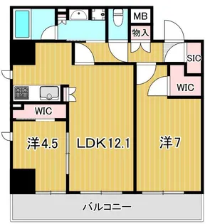 COCOーCHILL KAMEARI【2階】の間取り