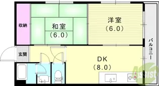 福家ハイツ【4階】の間取り