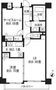 レジディア三軒茶屋II【2階】の間取り