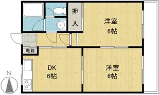コスモハイツ亀川【1階】の間取り