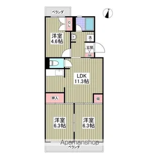 大津ヶ丘ハイツ【1階】の間取り