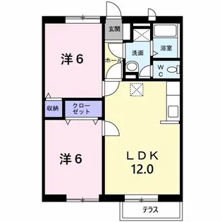 エンジェルコーポラスA【1階】の間取り
