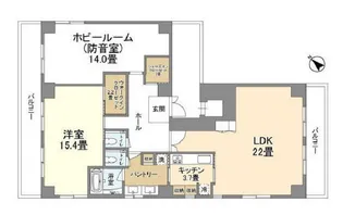 ウェルスクエア中目黒【9階】の間取り
