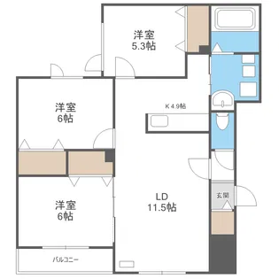 サイト西野【2階】の間取り