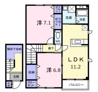 カメリアコートA・B・C・D【2階】の間取り