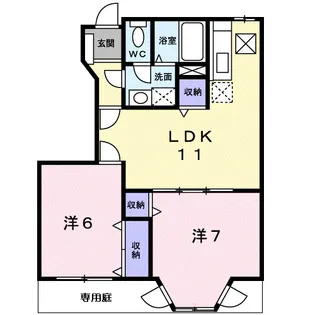 本今ガーデンスクエアB【1階】の間取り