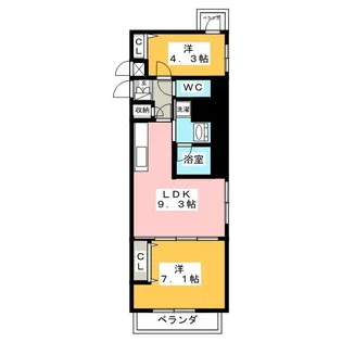 プレサンス丸の内フォート【10階】の間取り