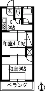 内山ハイツ【2階】の間取り