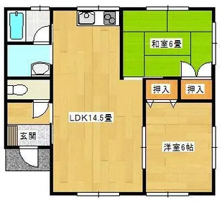 ●コーポ金谷A【1階】の間取り