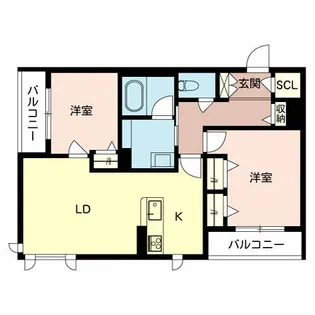 シャーメゾンベルファームII【2階】の間取り