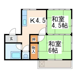 江嶋ハイツ【1階】の間取り
