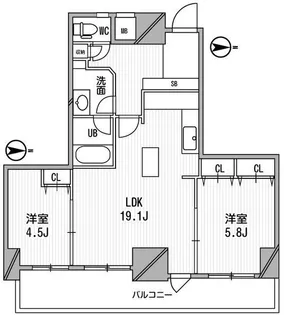 アーデンタワー北堀江【4階】の間取り